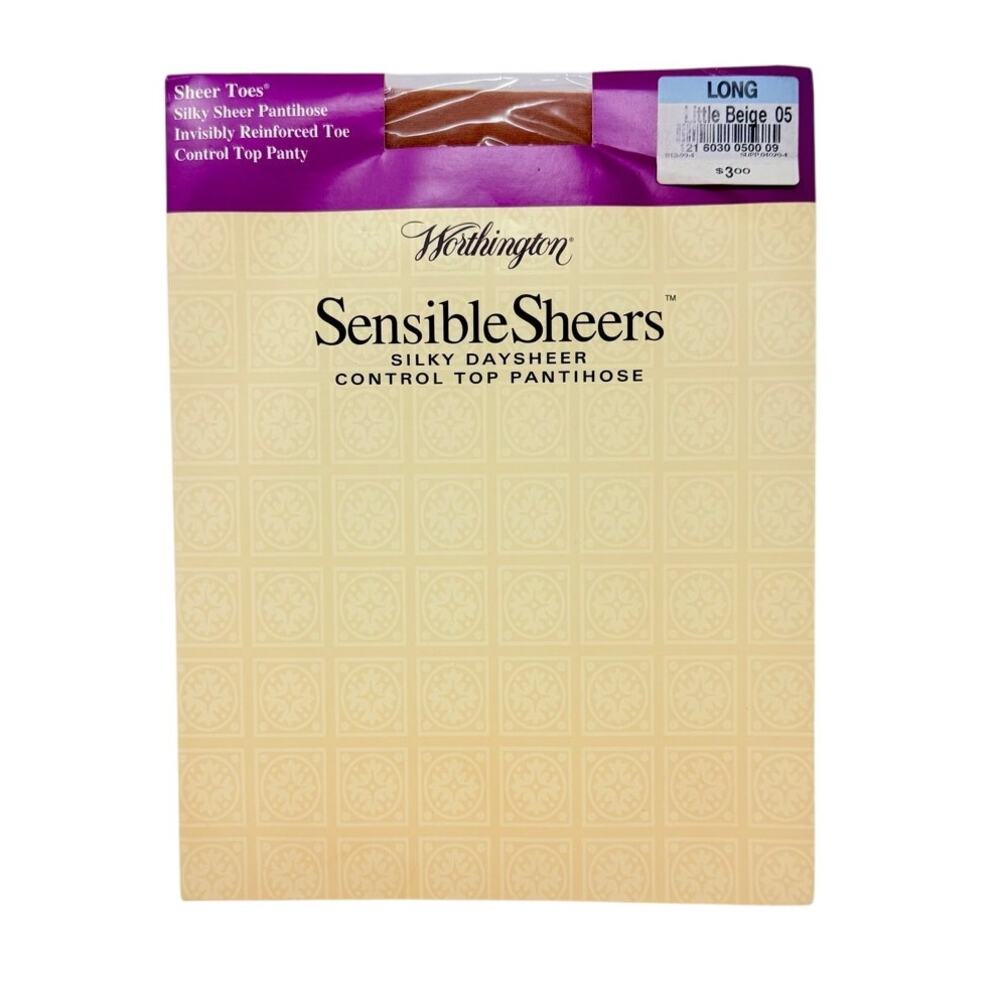 Vintage Worthington Sensible Sheers PANTYHOSE Long Little Beige 05 New VTG